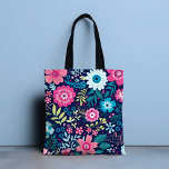 Botanical Blooms | Floral Tote Bag<br><div class="desc">This design features botanical blooms in pink and blue accented with green foliage.
 #floral #flowers #botanical #pattern #pink #blue #girly #stylish #style #elegant #modern #country #design #designer #trendy #trending #accessories #tote #bags #handbags #totebags #gifts #phonecases #iphonecases #gifts #popular #bestseller #bestselling</div>