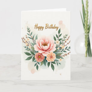 Botanical Blossom Birthday Card