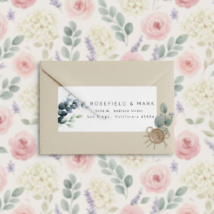 Botanical  blue eucalyptus branch return address label