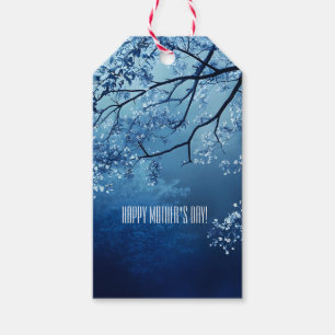 Botanical Blue Twin Mother's Day Gift Tags