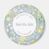 Botanical Blue Wildflower Floral Save the Date