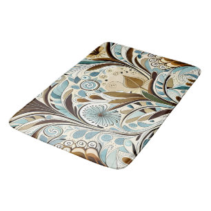 Botanical Blues and Browns Bath Mat