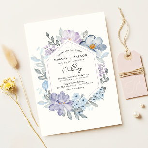 Botanical Blush Floral Frame Romantic Wedding Invitation