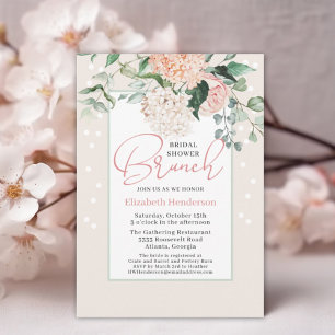 Botanical Blush Pink Floral Bridal Shower Brunch Invitation