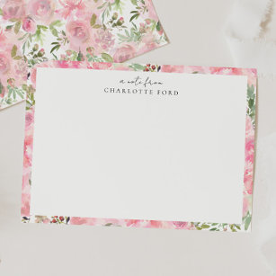 Botanical Blush Pink Peony Rose Girly Floral Frame Card