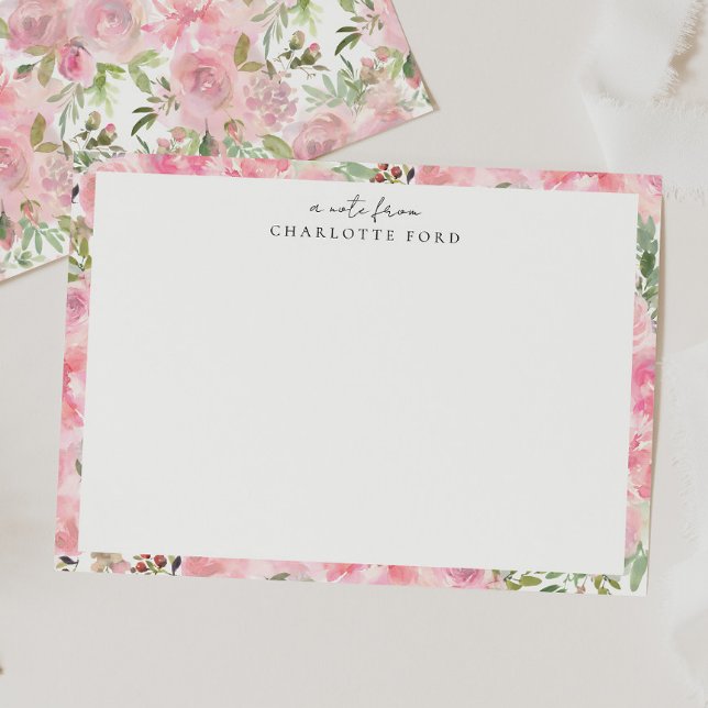 Botanical Blush Pink Peony Rose Girly Floral Frame Card (Creator Uploaded)