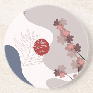 Botanical Boho Blue Magenta Coaster