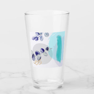Botanical Boho Cyan Purple  Glass