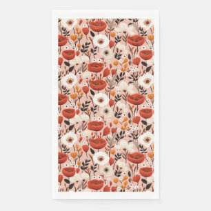 Botanical Boho Fall Wildflowers Meadow Pattern Napkin