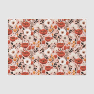 Botanical Boho Fall Wildflowers Meadow Pattern Tissue Paper