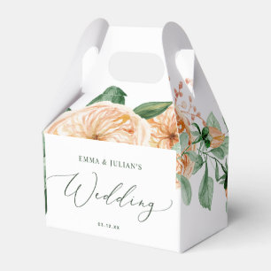 Botanical Boho Greenery Floral Neutral Wedding Favour Box