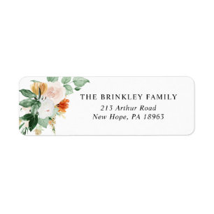 Botanical Boho Greenery Floral Return Address Label