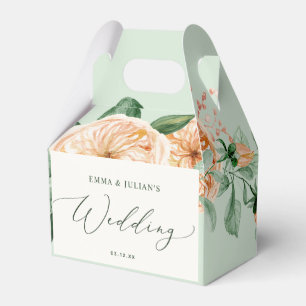 Botanical Boho Greenery Floral Sage Green Wedding Favour Box