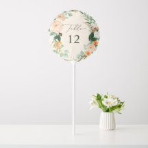 Botanical Boho Greenery Wedding Table Number