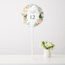 Botanical Boho Greenery Wedding Table Number