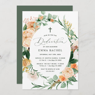 Botanical Boho Personalised Greenery Dedication Invitation