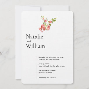 Botanical Boho Pomegranate   Wedding Invitation