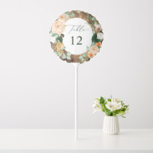 Botanical Boho Rustic Barn Wedding Table Number