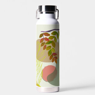 Botanical Boho Yellow Green Water Bottle
