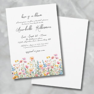 Botanical Bold Colourful Wildflowers Bridal Shower Invitation