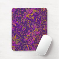 Botanical Bold Floral Pattern in Dark Purple