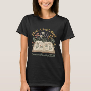 Botanical Book Lover Cottagecore Wildflower Summer T-Shirt