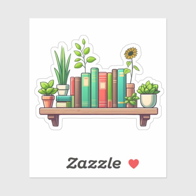 Botanical Bookshelf Bookish Aesthetic Book Lover (Sheet)