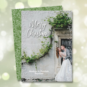 Botanical Border Christmas Photo Holiday Card