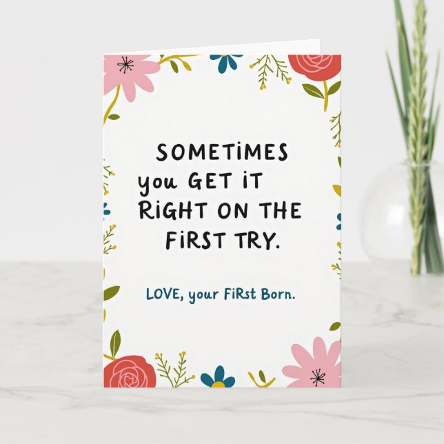 Botanical Border Message Card (Front)