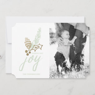 Botanical Bouquet Dotted Joy Holiday Photo Card