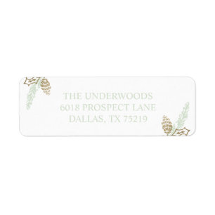 Botanical Bouquet Holiday Return Address Label