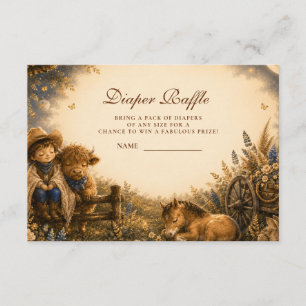 Botanical Boy Western Boho Diaper Raffle Enclosure Card