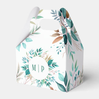 Botanical Branches watercolor theme Bright colors Favour Box