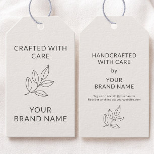 Botanical Branding Small Business Minimalist Hang  Gift Tags