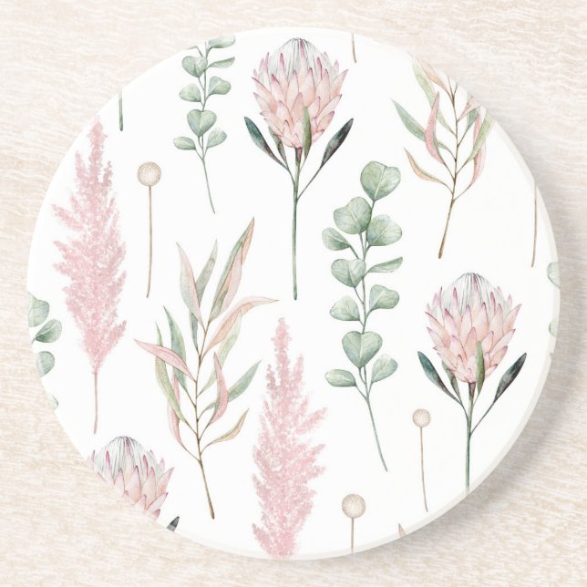 Botanical Breeze Watercolor Coaster (Front)