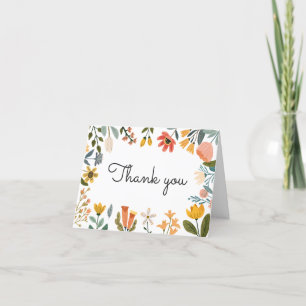 Botanical Bright Wildflower Baby Shower Thank You Card