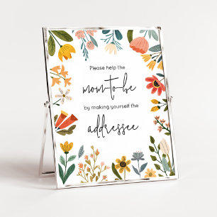 Botanical Bright Wildflower Envelope Station Poster