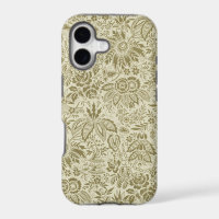 Botanical Brocade Toile Floral Green Sage Pattern