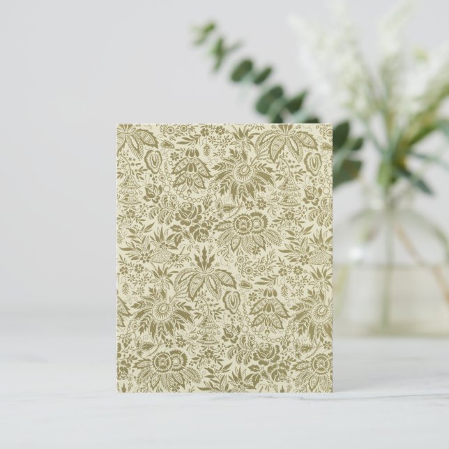 Botanical Brocade Toile Floral Green Sage Pattern (Standing Front)