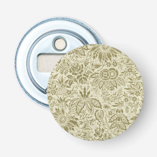 Botanical Brocade Toile Floral Green Sage Pattern Bottle Opener