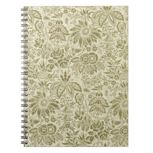 Botanical Brocade Toile Floral Green Sage Pattern Notebook