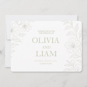 BOTANICAL BUDGET WEDDING INVITATION