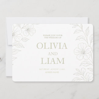 BOTANICAL BUDGET WEDDING INVITATION