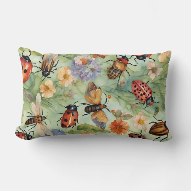 Botanical Bug Symphony Lumbar Cushion (Front)