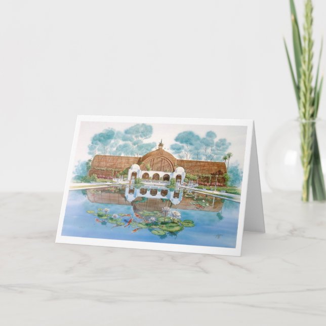 BOTANICAL BUILDING & LILY POND CARD (Front)