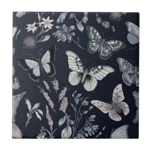 Botanical Butterfly Ceramic Tile