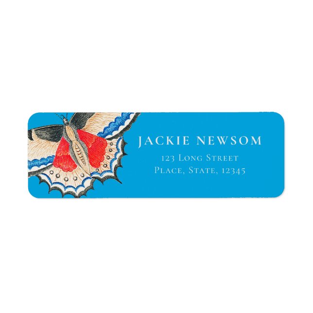 Botanical Butterfly - Customisable Label Return Address Label (Front)