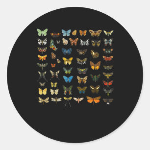 botanical butterfly lover species chart gardener . classic round sticker
