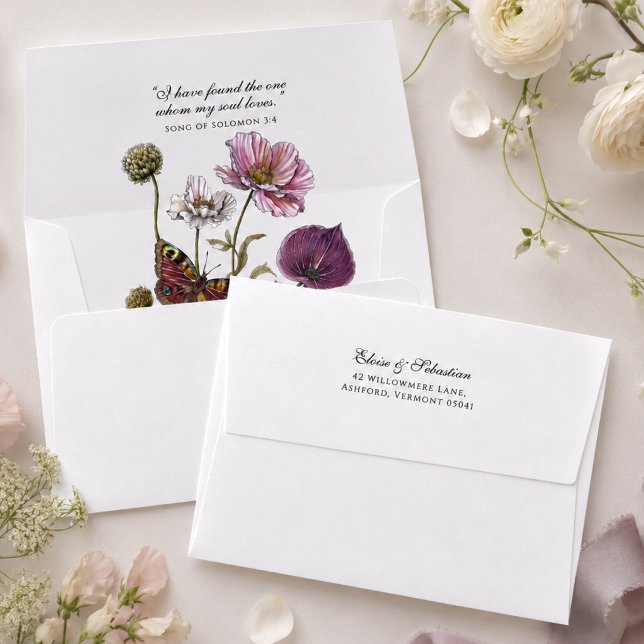 Botanical Butterfly Wedding Envelope and Scripture (Creator Uploaded)