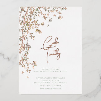 Botanical Caligraphy Wedding White